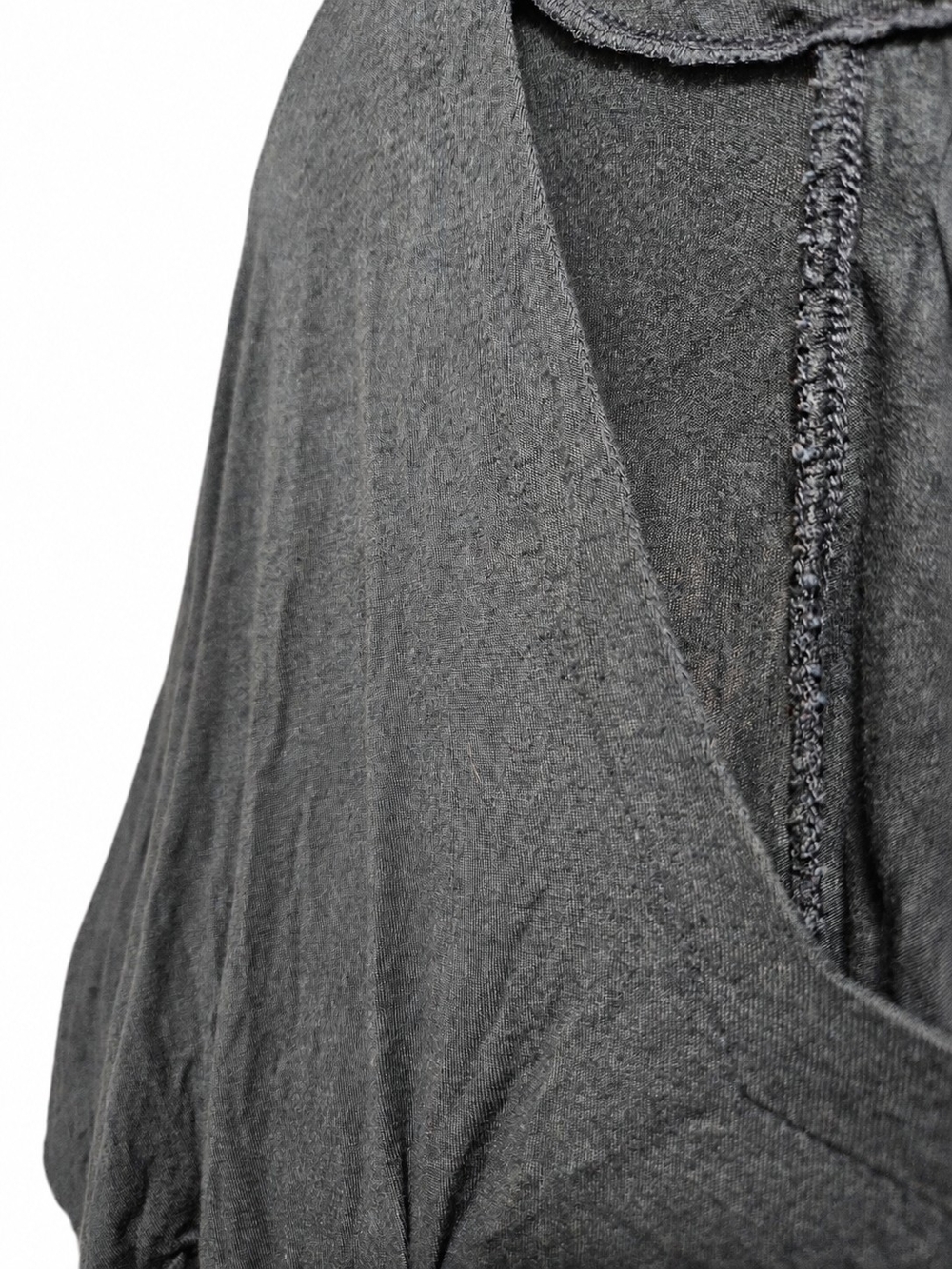Free People Teal Blue Textured Boho Tunic Top XS Flowy V-Neck - Picture 3 of 6